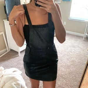 Revolve Leather Overalls Dress